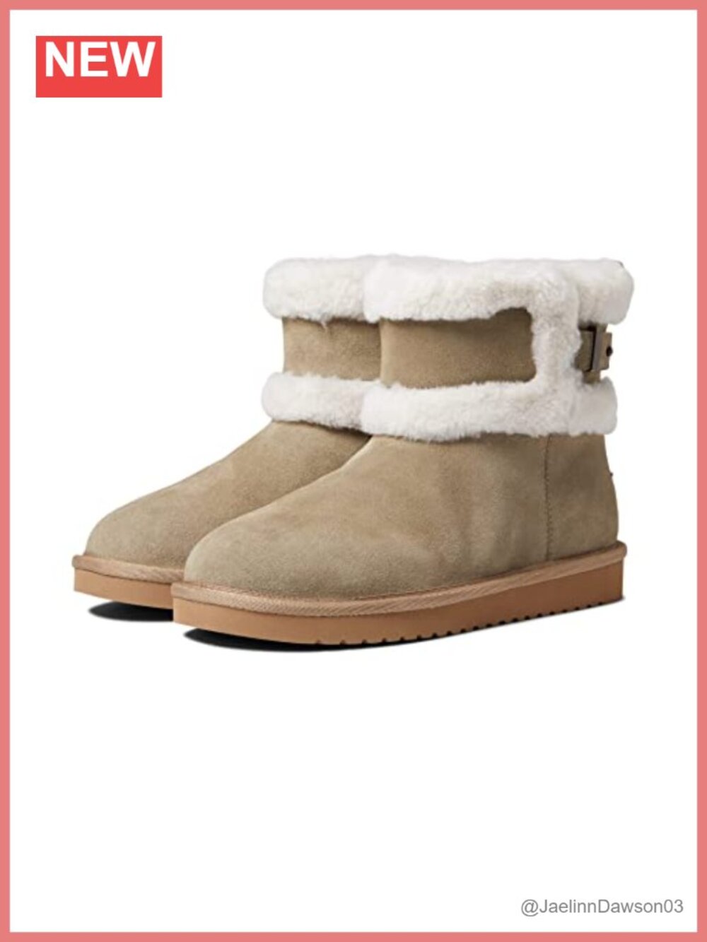 Suede Ankle Snow Bootie Faux Fur Lined Pull-On Winter Boot